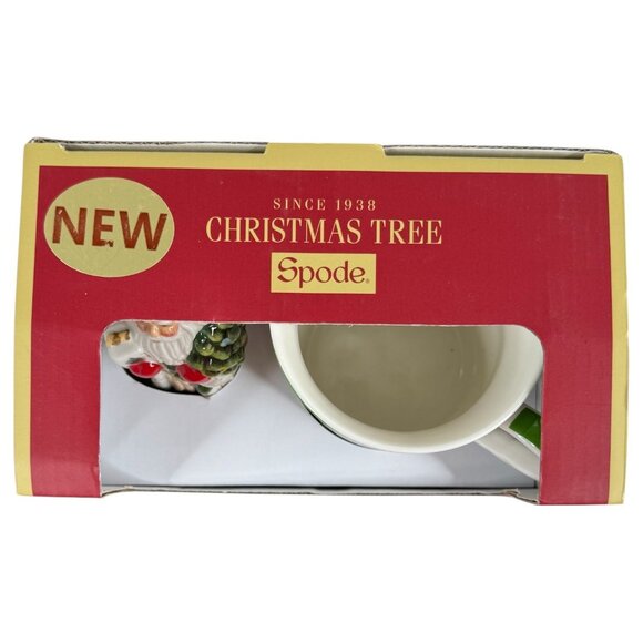 Spode Christmas Tree Mug Cup With Ceramic Old World Santa Claus Ornament New - Picture 4 of 11